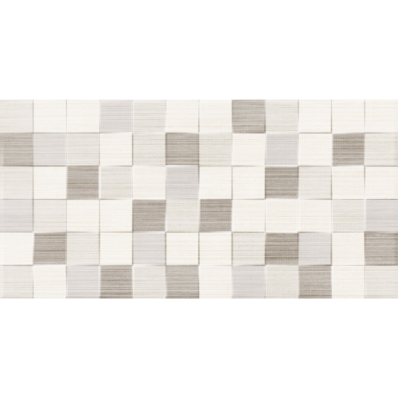 Κεραμικό πλακάκι τοίχου με ανάγλυφη γεωμετρική υφή cubik και μπεζ ματ φινίρισμα από τη σειρά Tessile της KEROS.